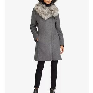 NWOT Size 2 Ralph Lauren Faux-Fur Collar Coat